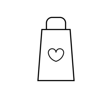 aşk çanta simgesi beyaz arka plan üzerinde