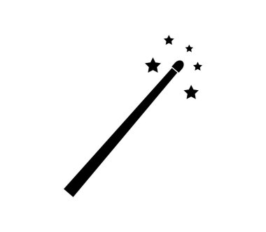 sihirli değnek simgesi beyaz arka plan üzerinde