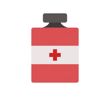 Beyaz arkaplanda tıbbi şişe simgesi