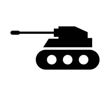 askeri tank simgesi beyaz arka plan üzerinde