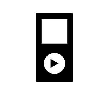 Beyaz arkaplanda mp3 oynatıcı simgesi