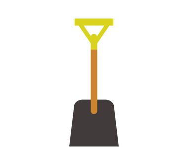 Beyaz arka plan üzerinde kürek simgesi