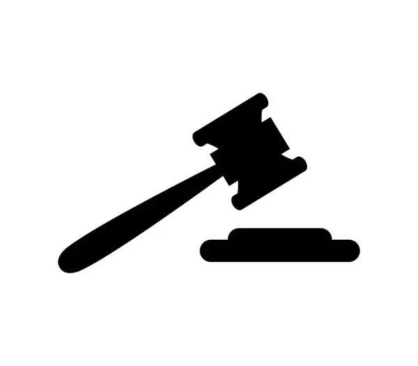 Judge Hammer Icon White Background — Stock Vector