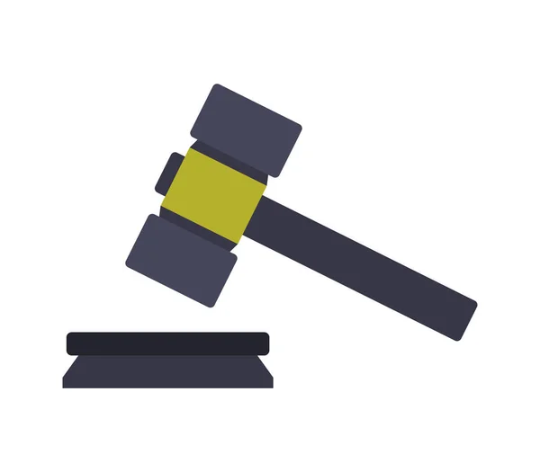 Richter Hammer Symbol Auf Weißem Hintergrund — Stockvektor