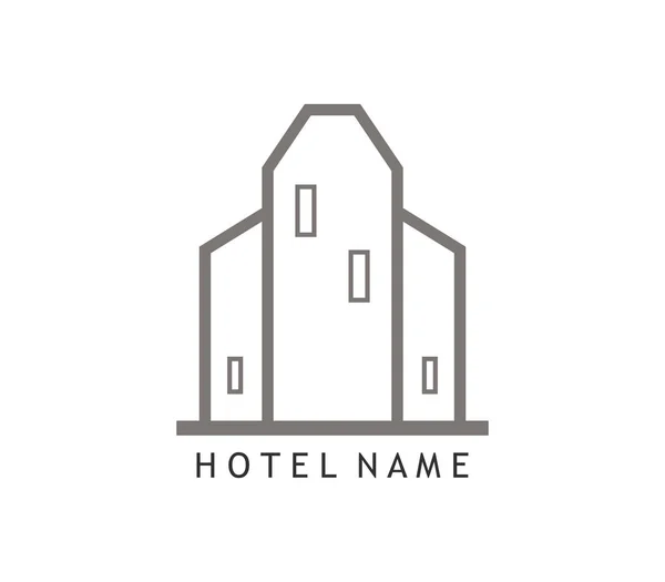 Beyaz Bir Arka Plan Üzerinde Otel Logo — Stok Vektör