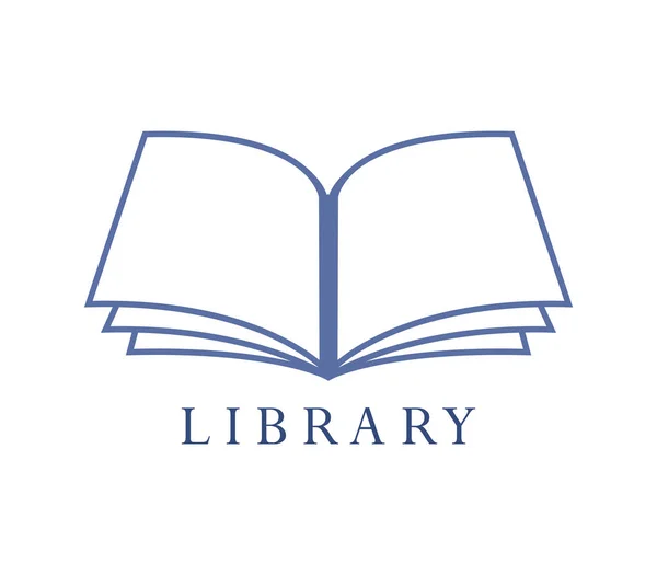 Logo Biblioteki Białym Tle — Wektor stockowy
