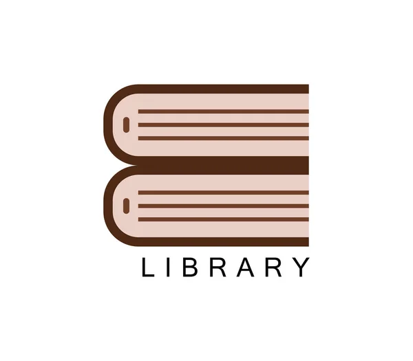 Logo Della Biblioteca Sfondo Bianco — Vettoriale Stock