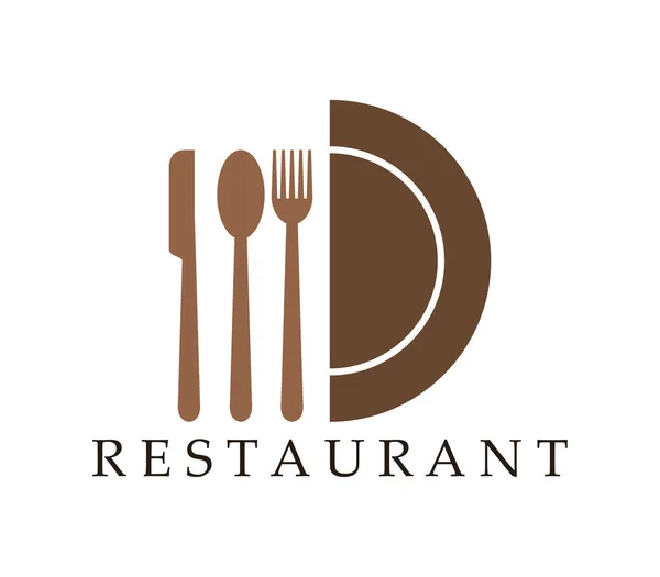 Restaurace Logo Bílém Pozadí — Stockový vektor