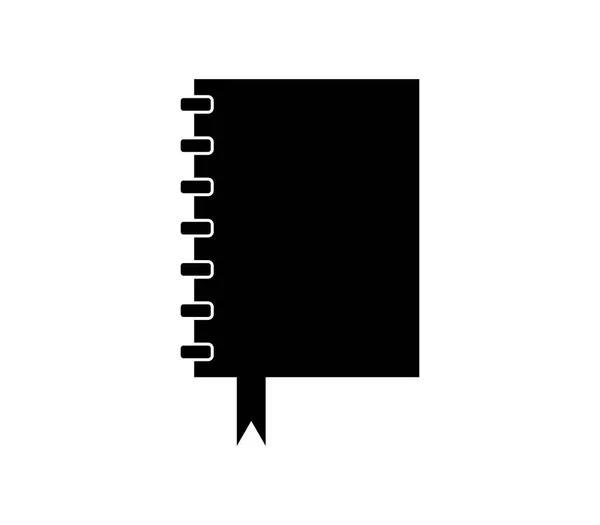 Notizbuch Symbol Mit Lesezeichen Auf Weißem Hintergrund — Stockvektor