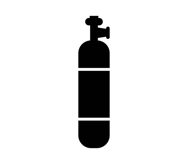 Zuurstof Tank Pictogram Witte Achtergrond — Stockvector