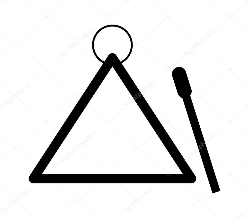musical icon triangle on white background