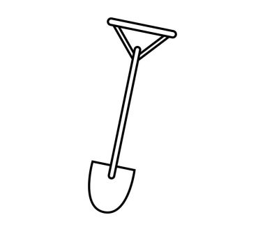 Beyaz arka plan üzerinde kürek simgesi