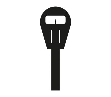 Parkmetre simgesi beyaz arka plan üzerinde