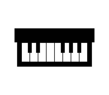 Beyaz arkaplanda piyano simgesi