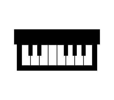 Beyaz arkaplanda piyano simgesi