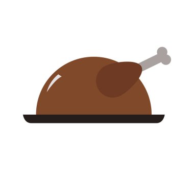 Beyaz arkaplanda tavuk simgesi