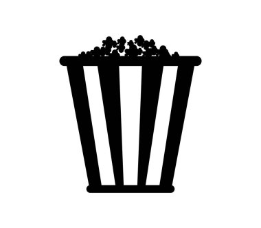 Beyaz arka plan üzerinde patlamış mısır simgesi