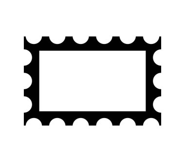 Posta damgası Çerçevesi simgesi beyaz arka plan üzerinde