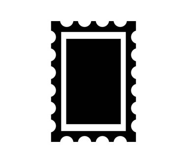 Posta damgası Çerçevesi simgesi beyaz arka plan üzerinde