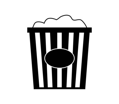 Beyaz arka plan üzerinde patlamış mısır simgesi