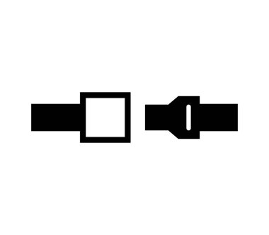 Beyaz arkaplanda emniyet kemeri simgesi