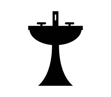 Beyaz arka plan üzerinde lavabo simgesi