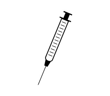 Beyaz arkaplanda şırınga simgesi