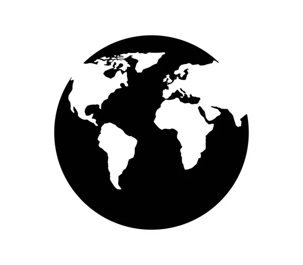 Planet Erde Symbol Auf Weißem Hintergrund — Stockvektor
