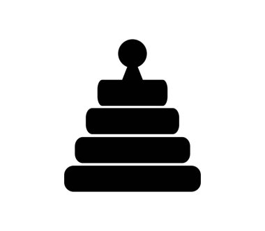 Piramit oyuncak simgesi beyaz arka plan üzerinde