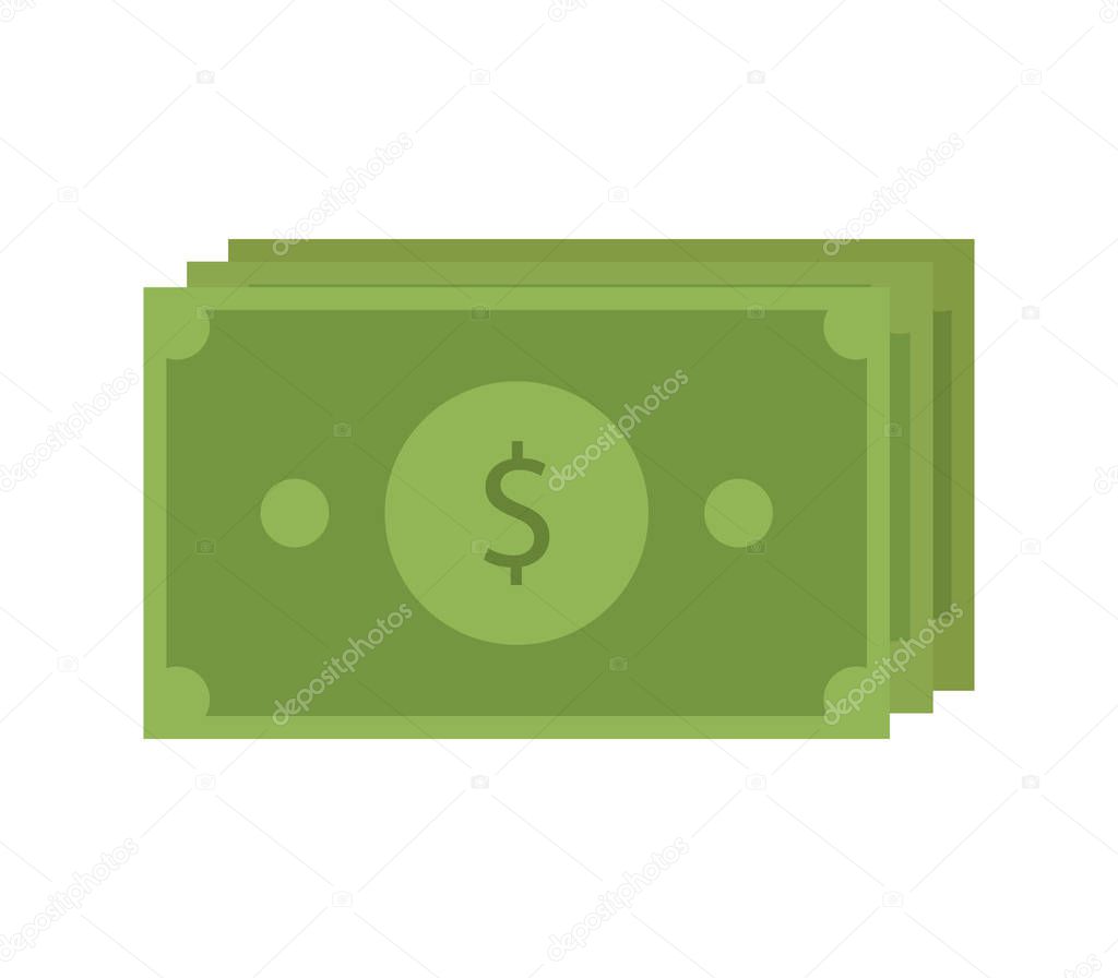 Money icon on white background