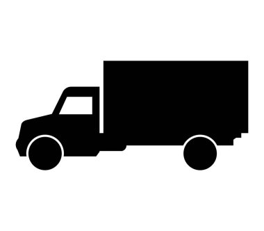 Beyaz arkaplanda kamyon simgesi