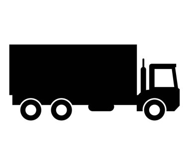 Beyaz arkaplanda kamyon simgesi