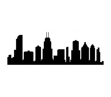 Beyaz arkaplanda Chicago silueti