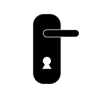 kapı tutamaç simgesi beyaz arka plan üzerinde