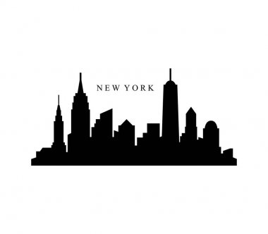New York skyline beyaz arka plan üzerinde