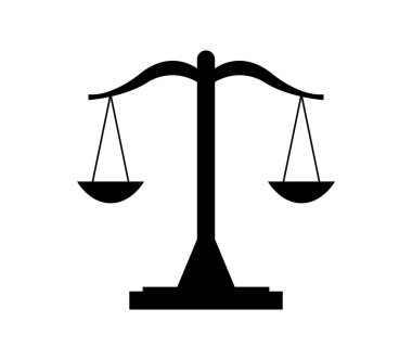 Beyaz arka plan üzerinde ölçekler simgesi