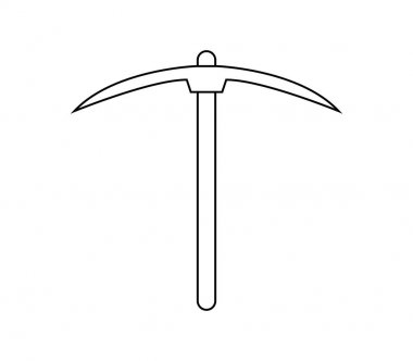 kazma simgesi beyaz arka plan üzerinde