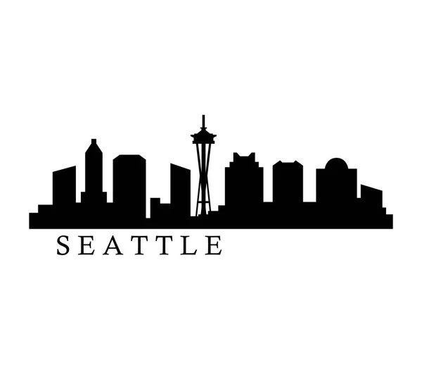 Skyline Seattle White Background — Stock Vector