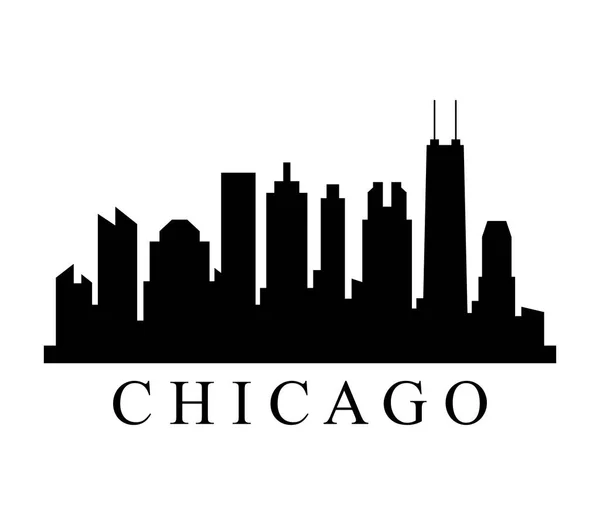 Chicago Skyline Witte Achtergrond — Stockvector