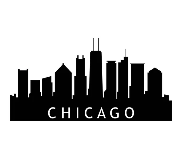白色背景的芝加哥天际线 — 图库矢量图片