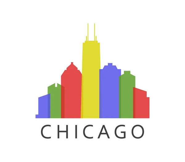 Chicago Horizonte Sobre Fondo Blanco — Vector de stock