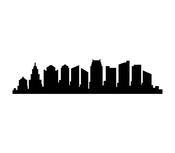 Detroit Skyline Beyaz Arka Plan Üzerinde — Stok Vektör