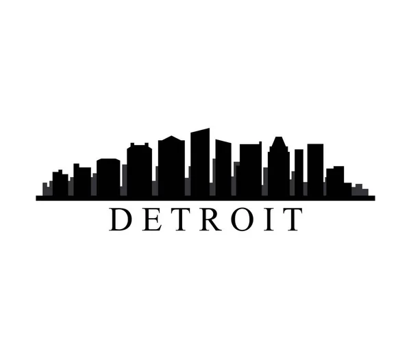 Detroit Panoramę Białym Tle — Wektor stockowy