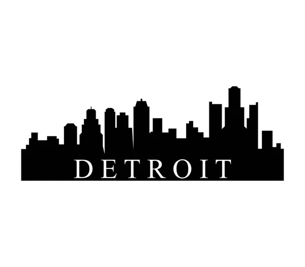 Detroit Skyline Fehér Háttér — Stock Vector