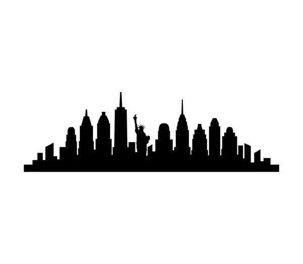 Skyline New York Sfondo Bianco — Vettoriale Stock