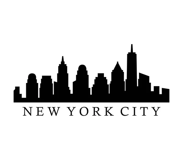 白い背景の上のニューヨークのスカイライン — ストックベクタ