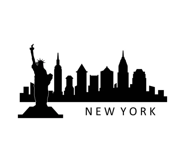 New York Skyline Sur Fond Blanc — Image vectorielle