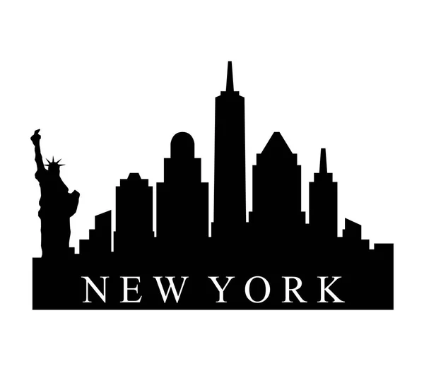 New York skyline beyaz arka plan üzerinde