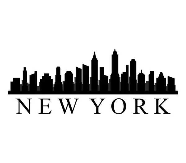 New York Skyline Sur Fond Blanc — Image vectorielle