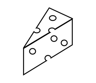 Beyaz arkaplanda peynir simgesi